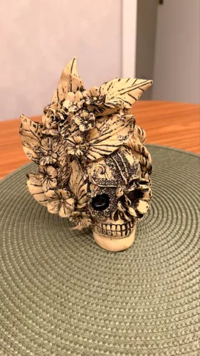 Caveira mexicana artesanato Frida floral
