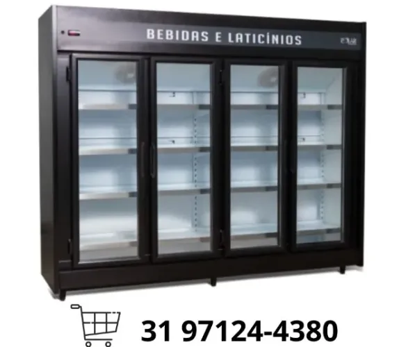 Refrigerador Expositor 4 Portas Preto Polar