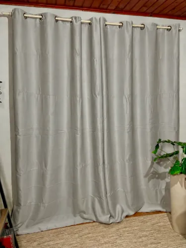 Cortina para Quarto ou Sala Blackout 3x2,5m Cinza [NOVA]