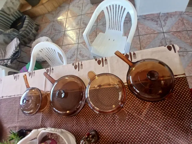 Panelas de vidro com tampa da marca vision