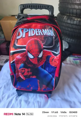 Mochila de rodinha homem aranha masculino.