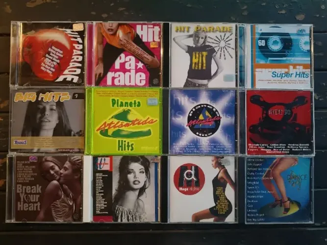 Lote 12 CDs Coletâneas Pop, Eurodance e Hits Anos 90/2000 (Hit Parade, Planeta Atlântida)