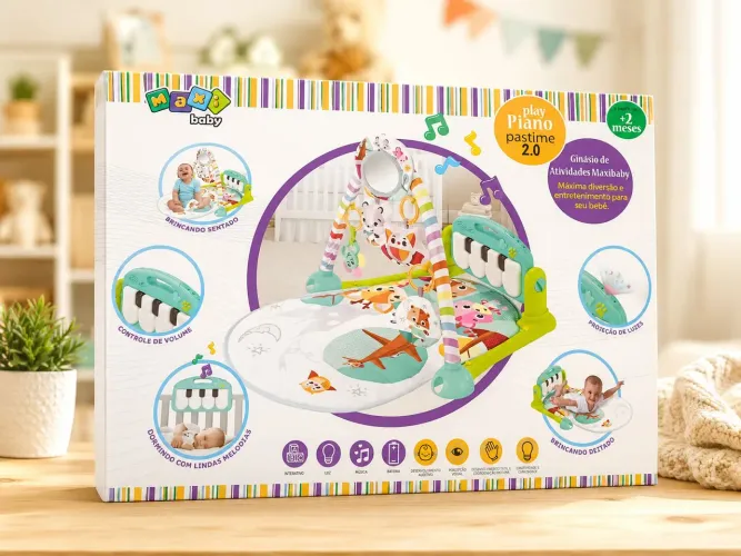 Tapete Piano Musical Infantil Maxibaby Play Piano Pastime 2.0 +2 Meses