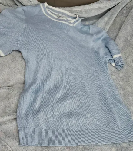 Camiseta Em Algodã Texturizada Azul