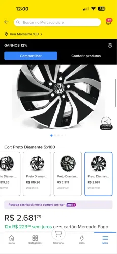 Rodas 15 / 5 furos semi novas 3meses de uso