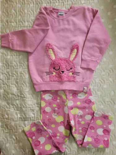 Conjunto moletom flanelado tam 4 elian