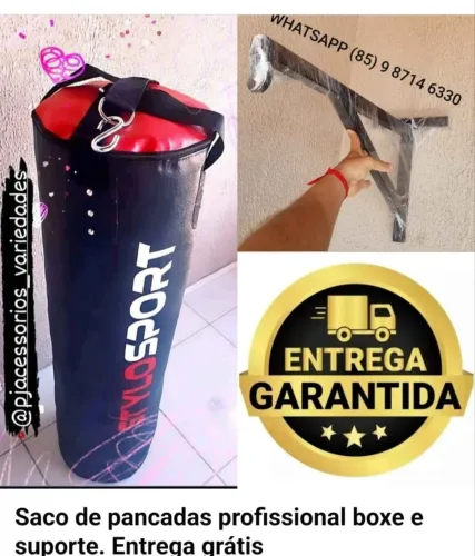 Saco de pancada 1,20 mt reforçado e suporte. Entrega grátis