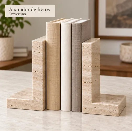 Porta livros em pedra natural 