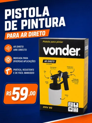 Pistola de Pintura para Ar Direto Vonder - PPV 90