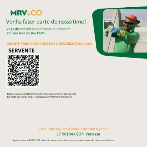 Servente para construção civil em São José do Rio Preto