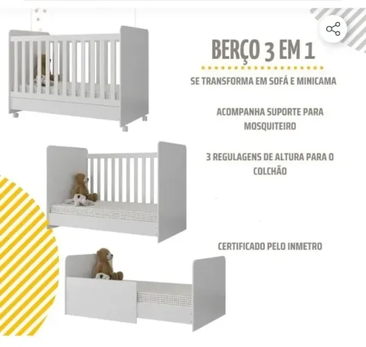 Berço 3 em 1 novo na caixa