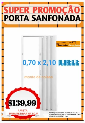 PORTA SANFONADA 70CM x ,2,10MT !! PROMOÇÃO !!