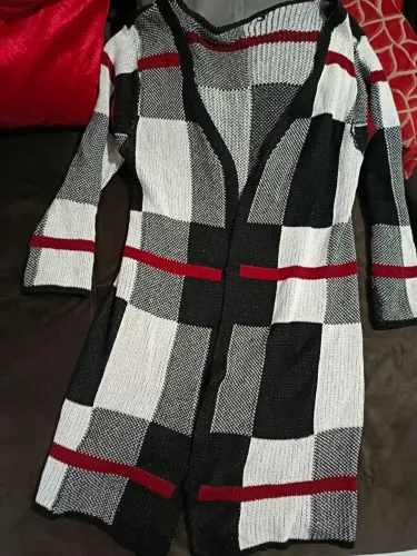 Casaco cardigan feminino de lã 