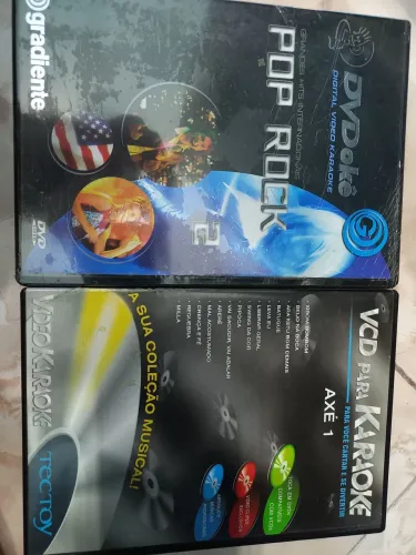 Lote 2 Mídias de Karaokê - DVDokê Gradiente Pop Rock 2 + VCD Axé 1