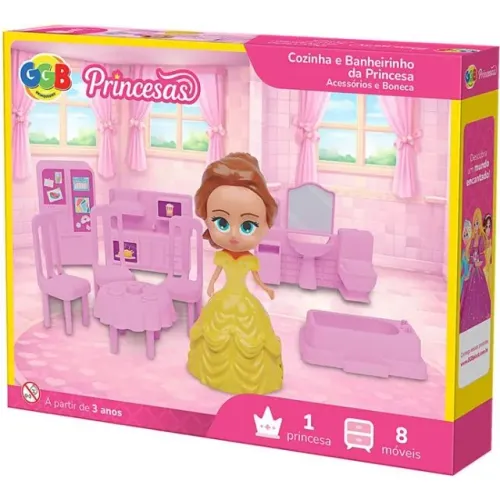 Casinha de Boneca Cozinha e Banheiro da Princesa - GGB Plast