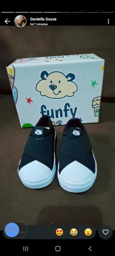 Tênis Infantil Funfy Slip On Tamanho 22 Preto Seminovo