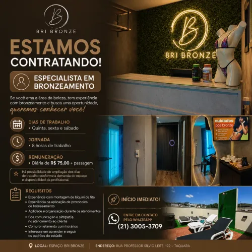VAGA | PERSONAL BRONZE COM EXPERIÊNCIA 