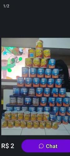 Latas de leite vazia