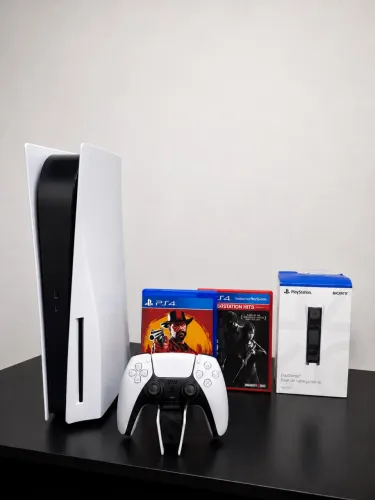 PS5 Slim 1TB com Leitor + Controle DualSense + Base de Carregamento