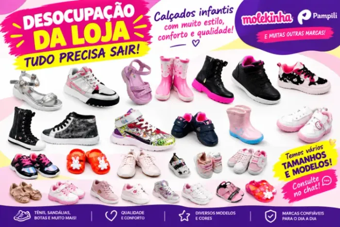 DESOCUPAÇÃO DA LOJA - TUDO PRECISA SAIR! PAMPILI, MOLEKINHA E MUITO MAIS MARCAS!