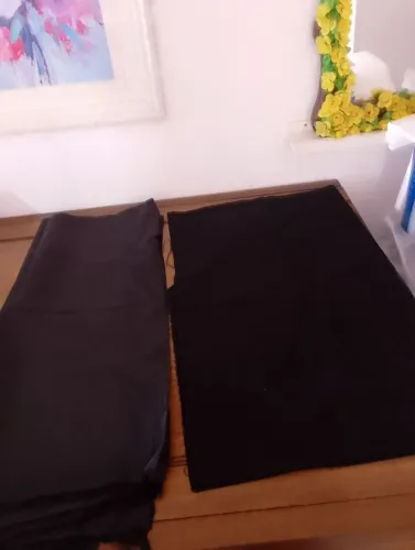 MARAVILHOSO CORTE DE LINHO PRETO COM FORRO DE LINHO