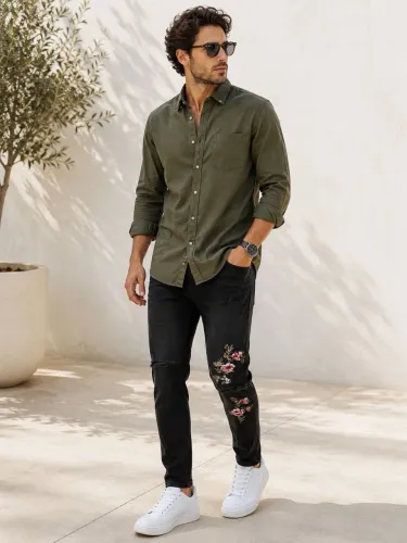 calça de sarja forever 21, skinny preta, nunca usada,tam 40/42