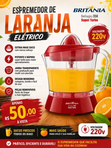 Espremedor laranja Eletrico