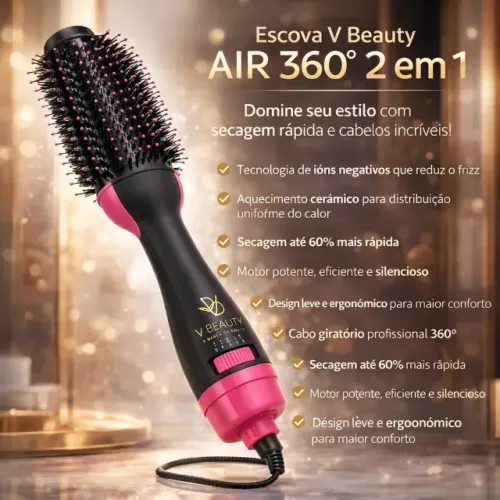 Secadora Air 360 - Preto e Rosa 220V
