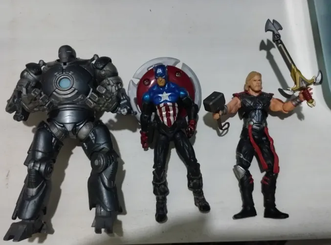 Kit Bonecos Action Figure Coleção Marvel Universe 3.75 Movie, Thor Ironman Captain America
