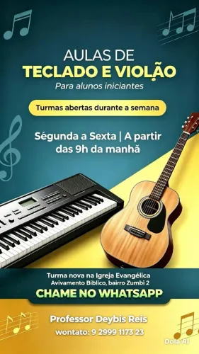 Aula de Teclado e Violão