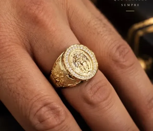 Anel São Bento em Ouro 18k 750