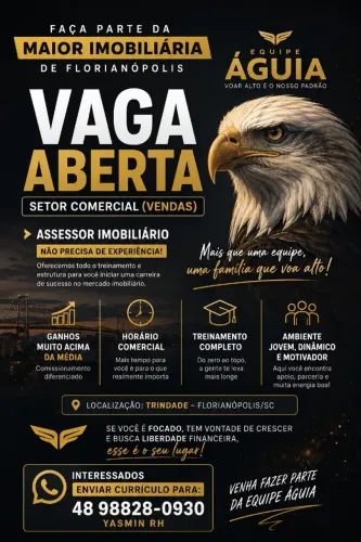 VENDEDOR - SEM EXPERIÊNCIA - PRESENCIAL FLORIANÓPOLIS