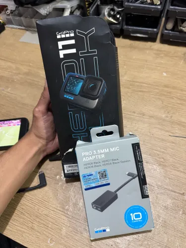 Gopro hero11 com adaptador de microfone