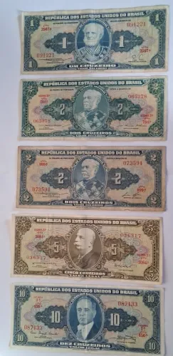 Cedulas de Cruzeiros da Republica dos Estados Unidos do Brasil