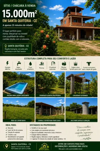 SÍTIO À VENDA - QUALIDADE DE VIDA, ESPAÇO E TRANQUILIDADE!