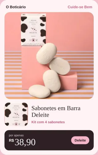Sabonete em barra cuide-se bem deleite 4x80G O Boticário