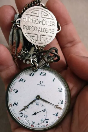 Relógio de Bolso Omega Antigo Suíço - Peça de Coleção
