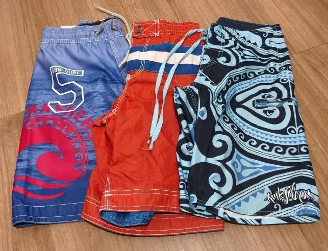 Kit com 3 Bermudas D'Agua - Tamanho 8