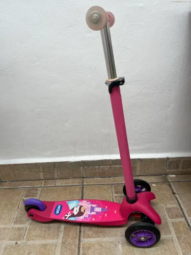 Patinete Infanto Juvenil Pink Mor Divertido 3 Rodas