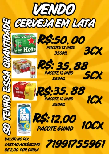Vendo bebidas em LATA 