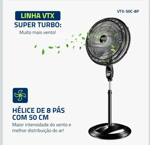 Ventilador Coluna Mondial 50 cm 8 pás 