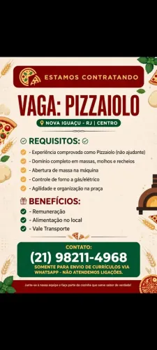 Pizzaiolo com experiência