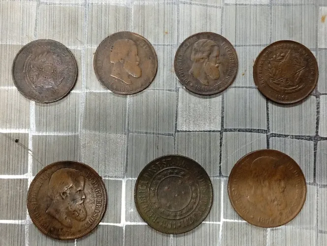 Lote moedas de reis bronze