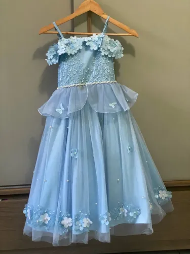? Vestido Infantil de Festa Azul Serenity ?