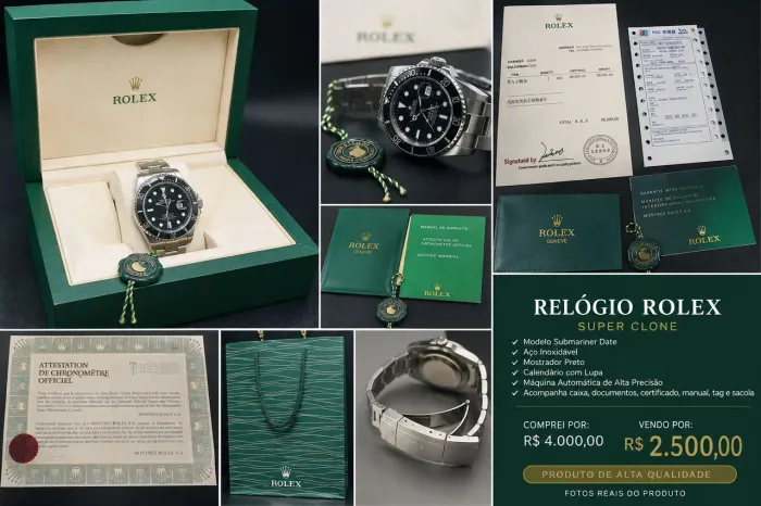 RELÓGIO ESTILO ROLEX - SUPER CLONE