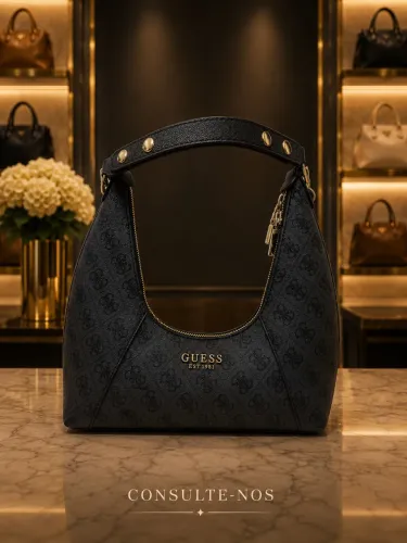 Bolsa Guess monograma preta