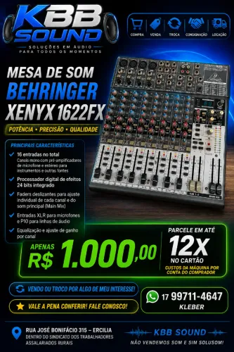 MESA DE SOM BEHRINGER XENYX 1622FX