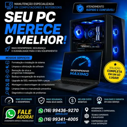 Conserto Notebook e PC | Formatação | Upgrade SSD | Ribeirão Preto