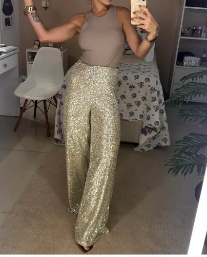 Calça paetê