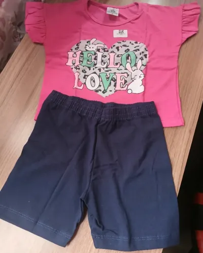 4 conjunto infantil feminino blusinha e bermuda